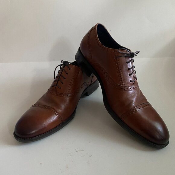 Cole Haan Wayne Cap Brown Leather Oxford Men\'s Dress Shoes Size 12M C30689 Lined main image 6